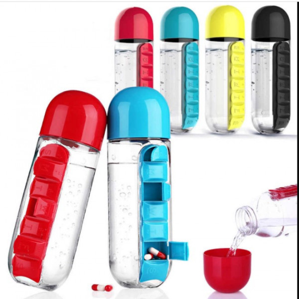 Pill And Vitamin Organizer Water Bottle