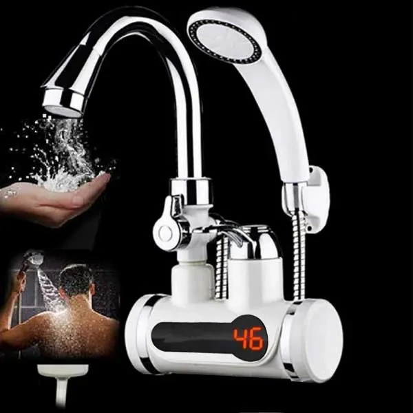 Electric Instant Hot Water Tap with Hand Shower – ইনস্ট্যান্ট গরম পানির ট্যাপ, Wall Mount