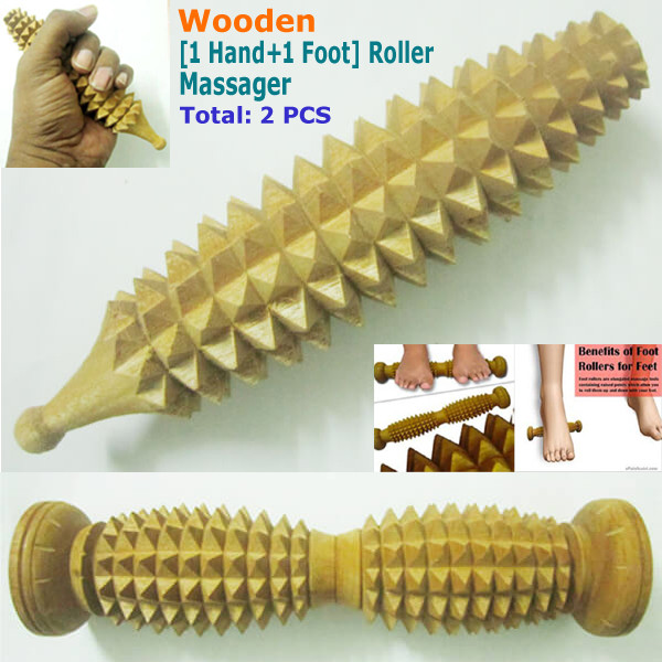 Acu Wooden Hand & Foot Roller Massager