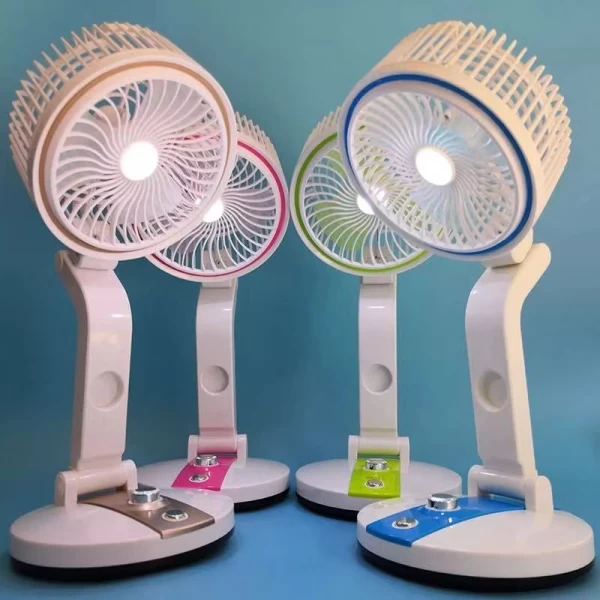 Rechargeable Folding Fan With LED Light - LR 2018